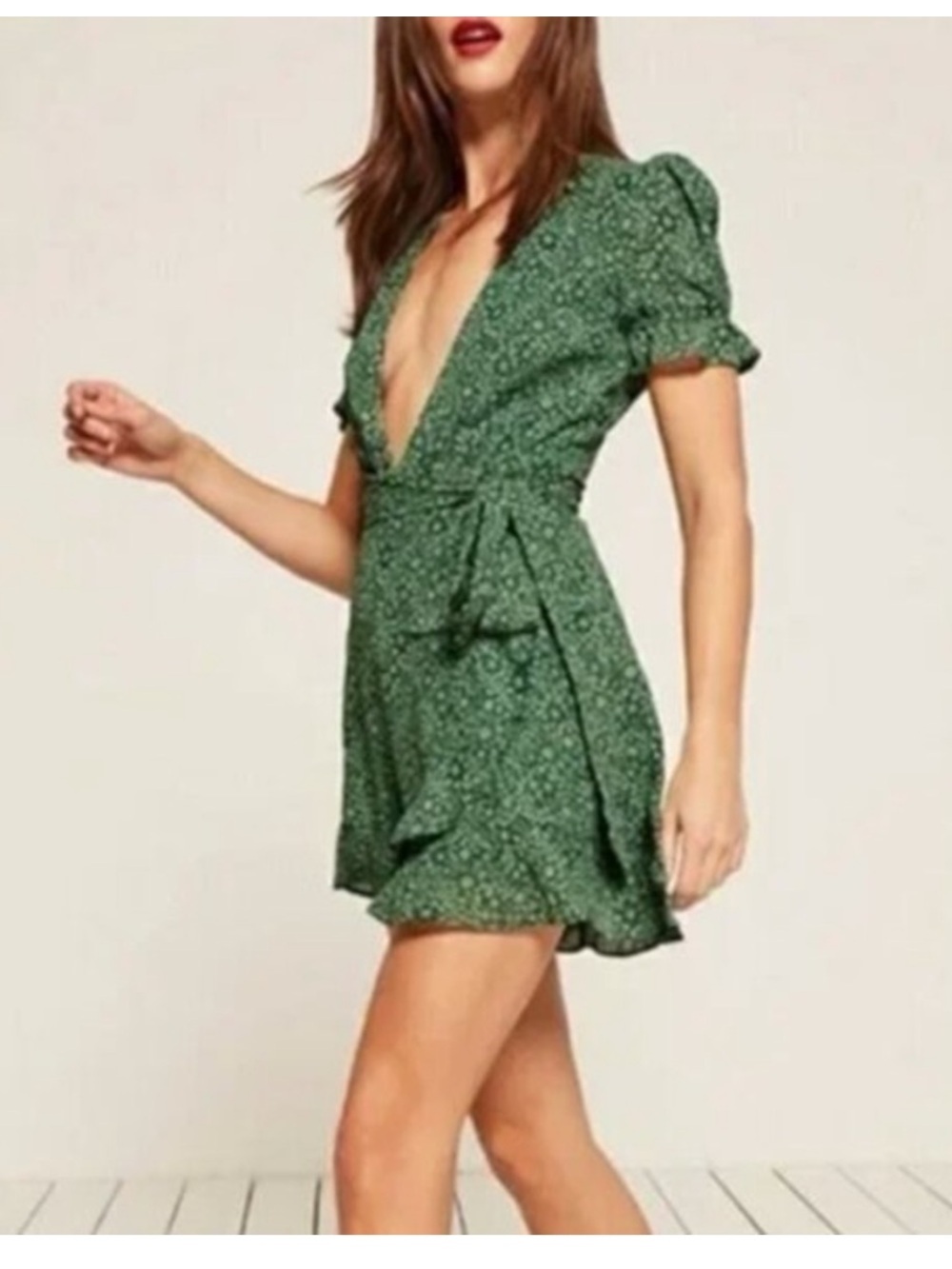 Reformation Lucas Green Dress Size Large - Picture 4 of 15